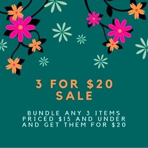 3 FOR $20 SALE *** ALL ITEMS $15 AND UNDER